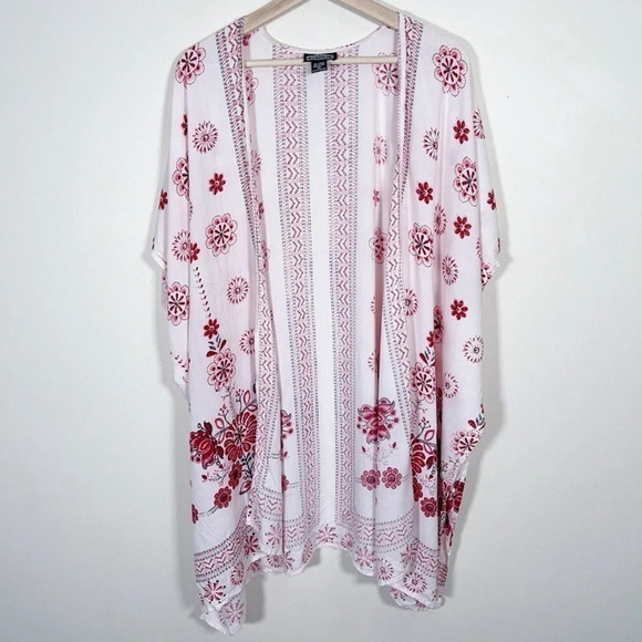 Angie Floral Pink Boho  Kimono - Picture 1 of 13